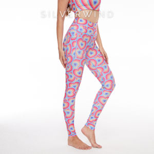 Silverwind Summer Rainbow Heart Print Sports Vest Yoga Pants Set Womens Running Cycling Fitness Gym Workout Outfit