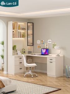 JIALANGE | Bàn Góc Kết Hợp Kệ Sách Để Viết Học Tại Nhà