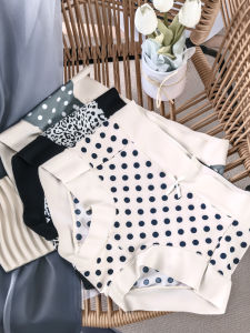 กางเกงชั้นในเอวกลางไนลอนแห้งเร็วของผู้หญิงเซ็กซี่เสือดาวพิมพ์ผ้าไหมน้ําแข็งชุดชั้นในไร้รอยต่อที่มีความรู้สึกที่มีน้ําหนักเบา