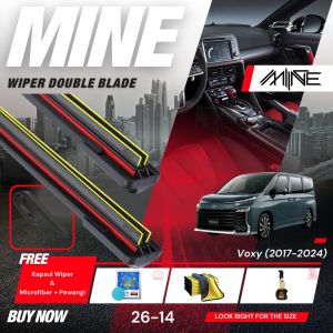 Wiper Frameless Double Blade TOYOTA VOXY 1 Pasang FREE BONUS