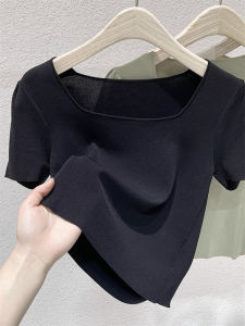 DVDK | Square Collar Lightweight Ice Silk T-Shirt