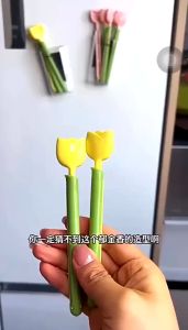 Kẹp miệng túi kẹp cố định kẹp túi thực phẩm hình hoa Tulip set 5 cái bảo quản thực phẩm chống ẩm