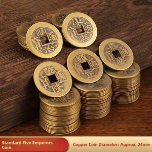 Antique Copper Coin Kangxi Shunzhi Qianlong Tongbao Wudi Yellow Bronze Decorative Home Accessories Tabletop Decorations