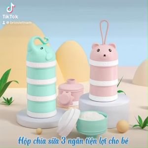 Hộp chia sữa khay chia sữa chia đồ ăn dặm 3 ngăn MISUTA cho bé