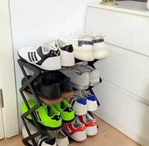 5 Layer foldable Shoes Rack Tier Colored Stackable Stainless steel Shoes Organizer Storage Stand Rack Shelf#XH007#XH006