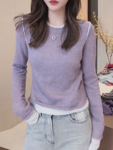 Stylish Fitting Fake Two-Piece Sweater
