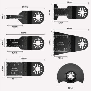 6PCS High Carbon Steel Oscillating Saw Blades Durable Multitool Blades for Metal Wood Nails Plunge & Flush Cut Universal Fit