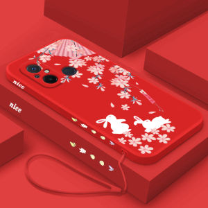 Redmi 12C Liquid Silicone Phone Case Full Cover Anti-Fall Simple Cute Rabbit Design for Men And Women Couple Shell Protection