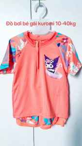 Đồ bơi bé gái 2 mảnh gồm áo cộc quần đùi họa tiết kuromibikini cho bé đi biểnđi bơi size 10-45kg