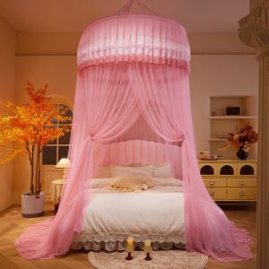 Circular Top Princess Style No-Installation Ceiling Canopy