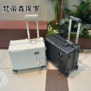 Childrens Aluminum Frame Luggage Carry-On Suitcase with Pull Rod Air Travel Friendly Fashionable Trendy Universal Lock Closure