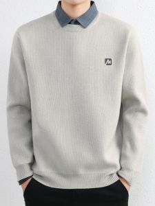 เสื้อสเวตเตอร์คอโปโลแขนยาวสำหรับผู้ชาย ดีไซน์เก๋ไก๋ สวมใส่สบาย อบอุ่นในฤดูใบไม้ร่วงและฤดูหนาว ผ้าถัก เสื้อชั้นใน