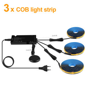 Smart Penetrable Wood COB LED Strip Light Touch Dimmable Black PCB For Acoustic Slat Grille TV Backlight Wall Panel Cabinet Deco