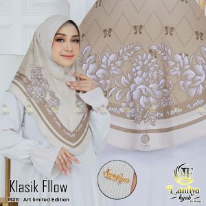 klasik flow lanfiya Jilbab instan bergo pet motif sublim Jersey premium