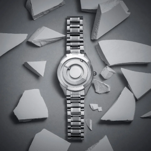 EUTOUR 2025 New Mens Magnetic Bead Sports Watch - Hands-Free Design Personalized Stainless Steel Bracelet Creative Bezel-Less