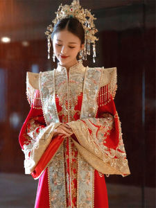 Wedding Dress Ming Dynasty Style New 2025 Bride Chinese Traditional Hanfu Phoenix Crown Cheongsam Large Size Show Heel Clothes