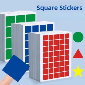 Square Stickers 1-2-3cm Colorful Non-drying Glue Labels for Public Classes Decorative Business Supplies Basic Packaging