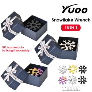 YUOO 18-in-1 Portable Multifunction Torque Snowflake Wrench Alloy Steel Hexagonal Universal Octagonal Screwdriver Household Tool Outdoor Survive