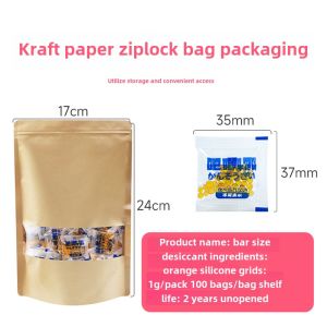 Bar Badge Orange Allochroic Silica Gel Desiccant Book Hand-Made Anime 1G Dog Food Moisture-Proof and Mildew-Proof