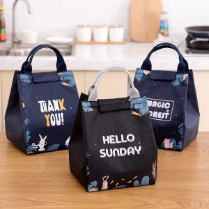 Thickened Aluminum Foil Insulated Bag Large Size Lunch Box Bag Waterproof Handheld Canvas Bag for Working People And Students
