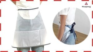 ผ้ากันเปื้อนคาดเอว PVC มีช่องใส่ของ ใส่อุปกรณ์ด้านหน้า มี 3 สี ขาว ฟ้า สีมุก