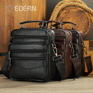 EDERN ใหม่ของ กระเป๋าสะพายไหล่หนังแท้ผู้ชายกระเป๋าสะพายข้างลำลองย้อนยุค รุ่น กระเป๋าถือหนังวัว กระเป๋าสลิงธุรกิจเดินทาง กระเป๋าเมสเซนเจอร์