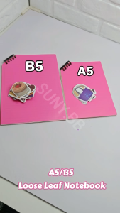 A5/B5 Loose Leaf Notebook 50Sheets Plastic Binder Notepads Slant Flip Waterproof PP DIY Stickers
