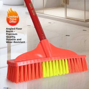 Nintendo | Hard Bristle Plastic Floor Brush Extended Wooden Handle