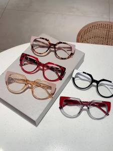 KAMMPT Oversized Women Eyeglasses Frames 2024 New in Simple Multicolor Eyewear Trendy Luxury Design Non-prescription Spectacles