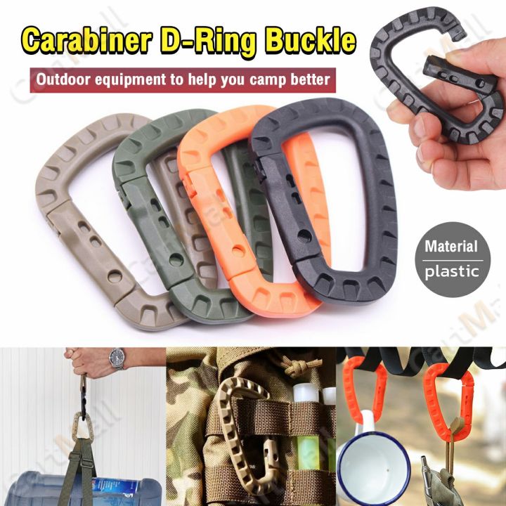 Climbing Carabiner DRing Key Chain Clips Hook Camping Plastic Buckle