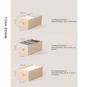 TIANZONG | Pants Storage Box with Clothing Dividers