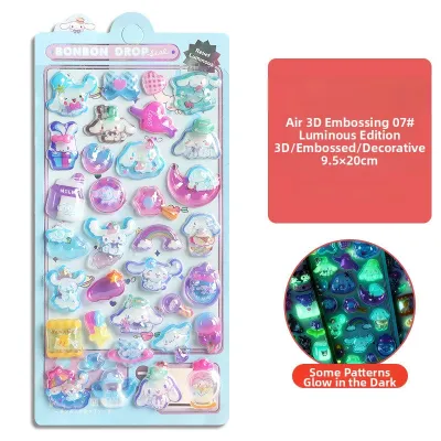 WANXUEXING | 3D Luminous Cartoon Stickers for squishy stickers