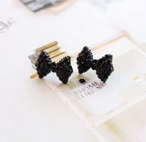 Nữ Thời Trang Sành Điệu Màu Đen Nơ Nhẫn Cà Vạt Sinh Viên Nhẫn Đeo Ngón Tay Chỉ Số Đảng Sang Trọng Thiết Kế Nhẫn Đá Quý Hợp Kim Phong Cách Mới Cao Cấp