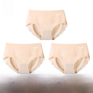 MiiOW | Cat Woman Seamless Ice Silk Cotton Womens Underwear Breathable Sporty Thin Mid Waist Triangle Shorts Panties Cotton Crotch