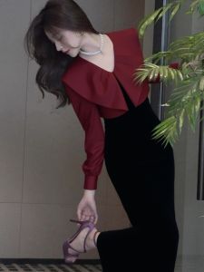 SHANGSHA | Elegant Mature Stunning Spliced Dress