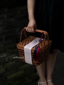 Traditional Bamboo Basket Gift Box for Mooncakes