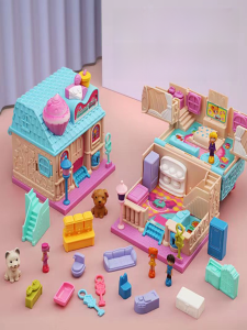 Girls Playing House Toy Surprise Changeable Cottage Princess Children Magic House Treasure Chest Female Birthday Gift for 6-13 Years Old