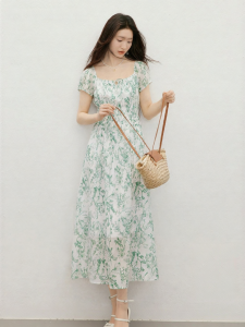 HOPESHOW | Vacation Style Contrast Beaded Floral Dress