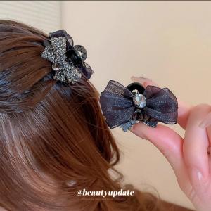 กิ๊บติดผมโบว์ผีเสื้อขนาดเล็กสำหรับผู้หญิง กิ๊บติดผมแบบมีสายรัดผมด้านข้าง ทรงเจ้าหญิง ทรงเรียบง่าย สไตล์เกาหลี ใหม่
