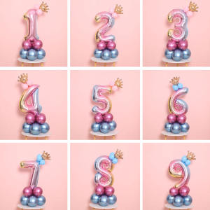 Happybaloon Paket Balon Foil Angka Umur Usia Ulang Tahun Ultah Jumbo Besar 80 Cm set Murah Silver PBA-04
