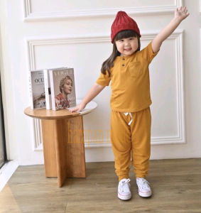 Setelan KIANO Panjang Anak Perempuan dan laki-laki/Set ARSY Panjang Anak Cewekcowok/stelan baju anak motif polos bisa C O D