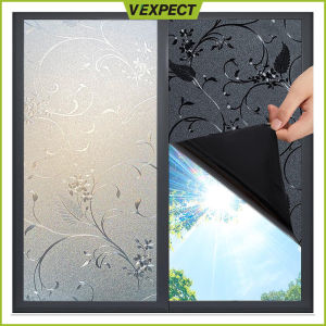 Privacy Window Sticker Film Frosted Glass Window Door Film No Glue Window Covering Non Adhesive Heat Control Anti UV Window Cling for Kitchen Bathroom Office Home Decoration