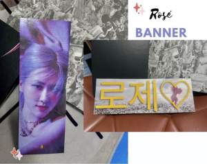 Customized BLACKPINK Banner – Unofficial Kpop Fan Sign with Matte Photo Print Glossy Film & Sturdy Display Base