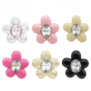 MKOP Pentagonal Diamond Flower Shoe Buckle Accessories DIY Shoe Decorations Compatible with Cross/Crocs