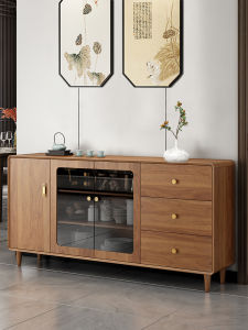 HESHIBOYA | Solid Wood Frame Buffet Cabinet Multi-functional Storage Furniture
