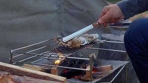 Campingmoon รุ่น MS-40 วัสดุStanless ด้ามไม้ - ที่คีบอาหาร 100% สามารถเสื่อมสภาพแบบที่คีบอาหาร