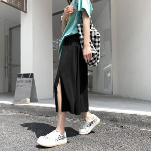 High Waist A-Line Midi Suit Skirt for plus Size Women Casual Loose Fit Korean Style Vestibule Fiber Autumn Spring Summer