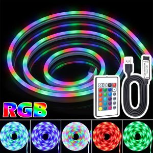 Đèn Dây LED Neon RGB 3M/9.84ft Có Điều Khiển Từ Xa Đổi Màu Dải Đèn Neon Flex SMD 2835 Dùng Trang Trí Phòng Ngủ Trong Nhà
