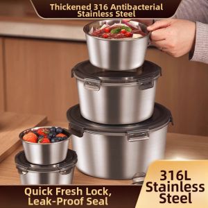 ZHIZHOU | Stainless Steel Sealed Round Food Storage Box