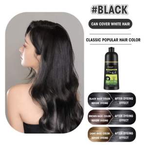 YAGUAN Herbal Hair Dye Shampoo 500ml Fragrant shampoo Transforms hair Into Black/Brown hurtless